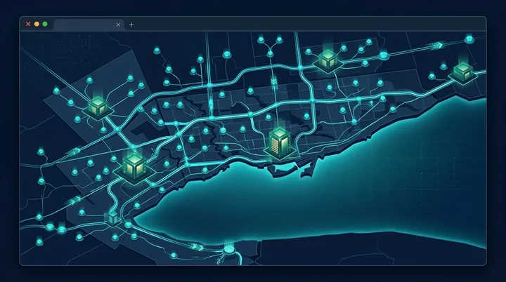 GTA and Ontario service area coverage map for IT F1RST on-site and remote IT support